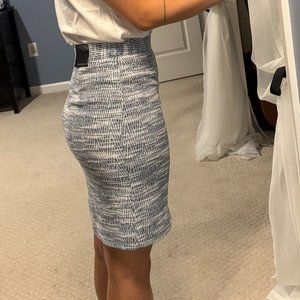 Blue white pencil skirt NWT